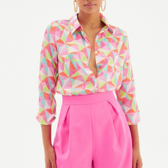Geometric Multicolor Blouse - Picture 3 of 7